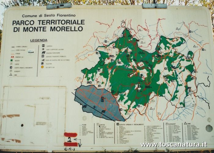 Cartellonistica dei sentieri di Monte Morello
